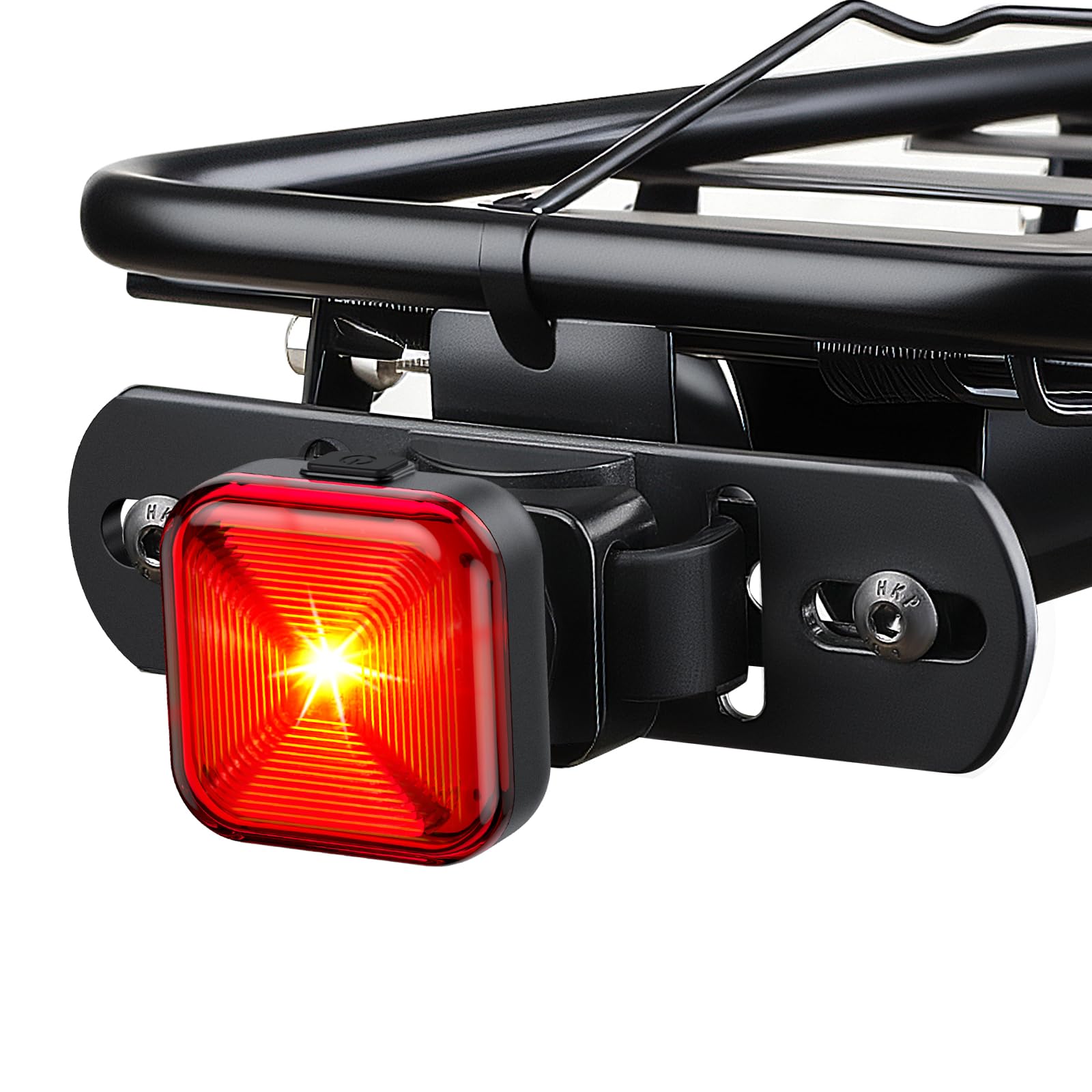 ONVIAN Bike Tail Light for Rear Bike Rack Mounting, USB Rechargeable LED Bicycle Rear Cycling Safety Flashlight, Waterproof Bicycle Tail Light with 5