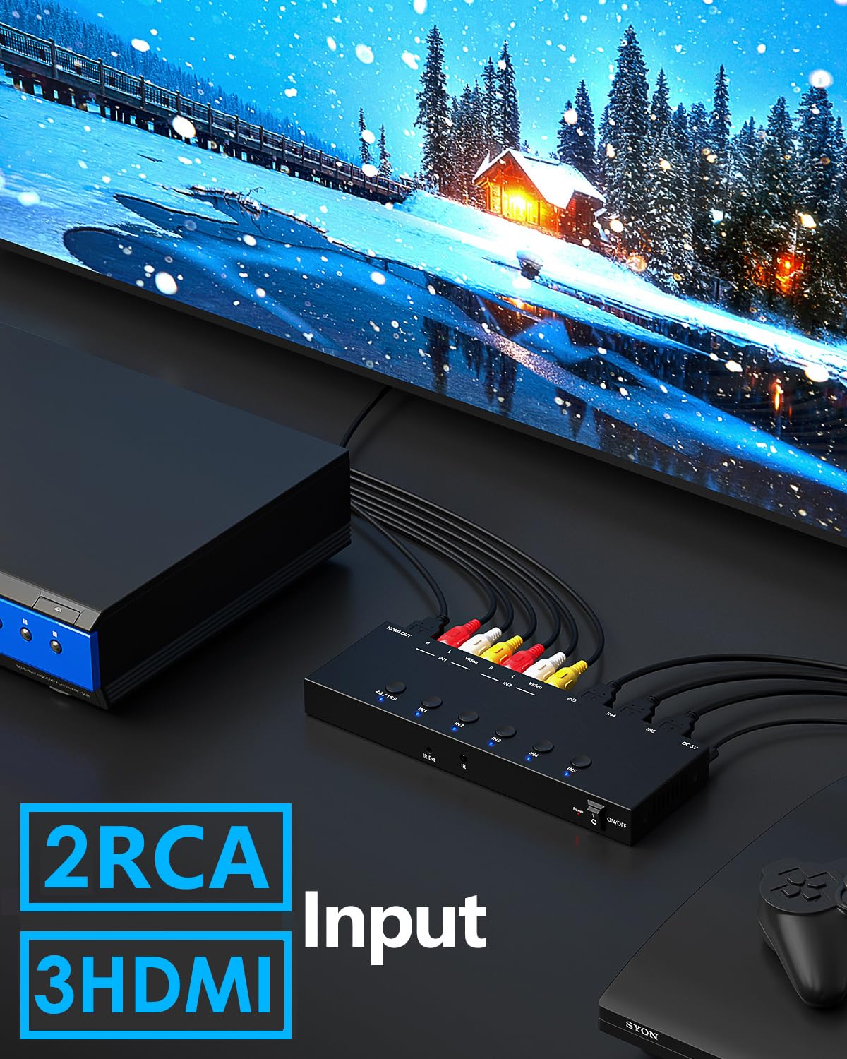 Amazon | 2-in-1 HDMI & AV スイッチャー – PS5 & レトロゲームを
