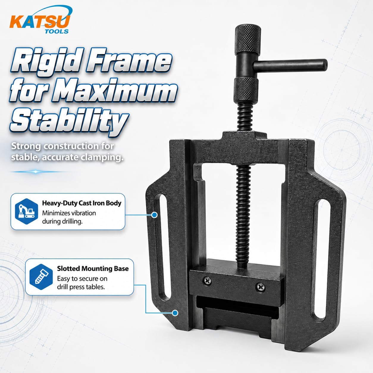 KATSU Tornillo de Banco de Prensa de Taladro 6" 150mm Precisión Profesional Tipo Alemán Pilar Banco Taladro Vice Abrazadera para Taller Fresadora Maquinaria 4022766