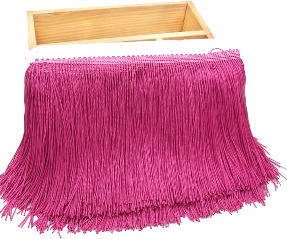 15 cm x 1 m - Bordure à franges - Ruban décoratif à franges - En soie - Pour la couture, le bricolage, les vêtements, la lingerie, les costumes, les rideaux, la