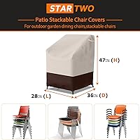 Vista 2 de STARTWO Fundas apilables para sillas de patio, resistentes e impermeables, para muebles de exterior, se adapta a 4-6 sillas de comedor apilables, 36