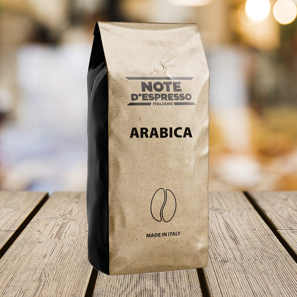 Note D'Espresso Arabica, Miscela di Caffe Torrefatto in Grani, 2 kg, Confezione da 2 x 1000 g