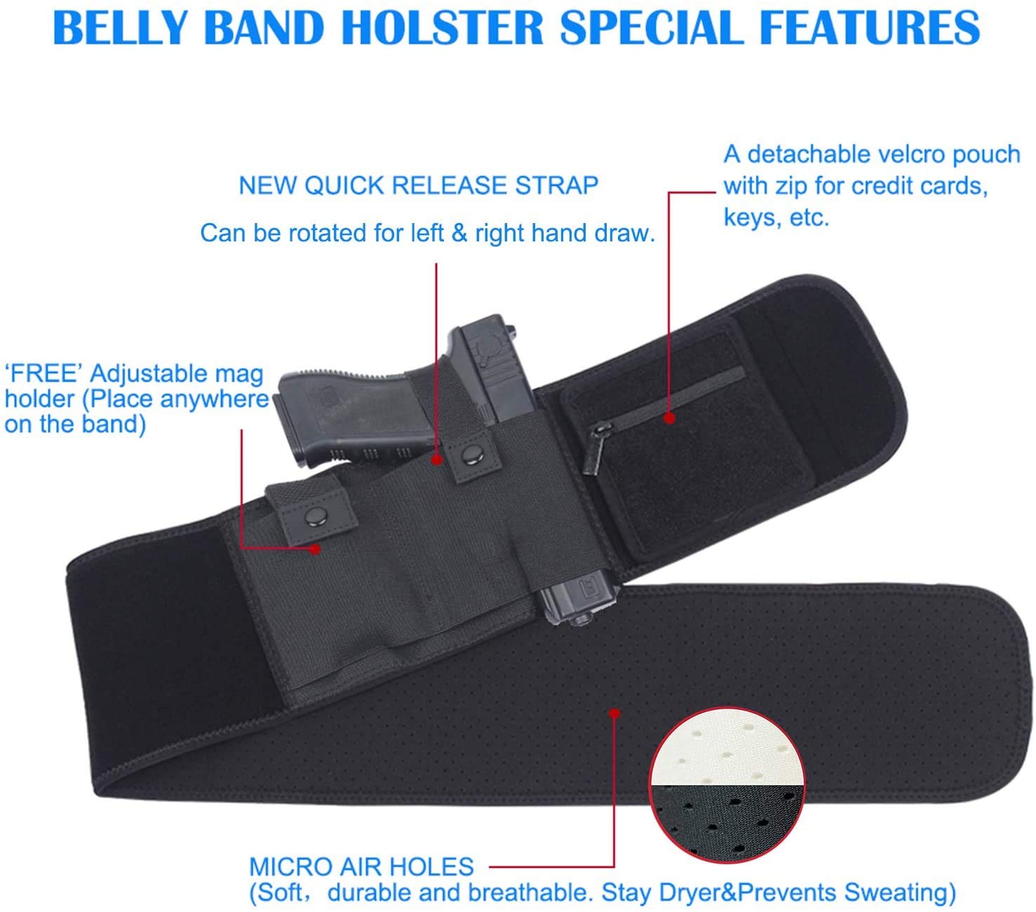 Ensemble Noir - Étui Pour Pistolet De Chasse Airsoft Tactique, Pour