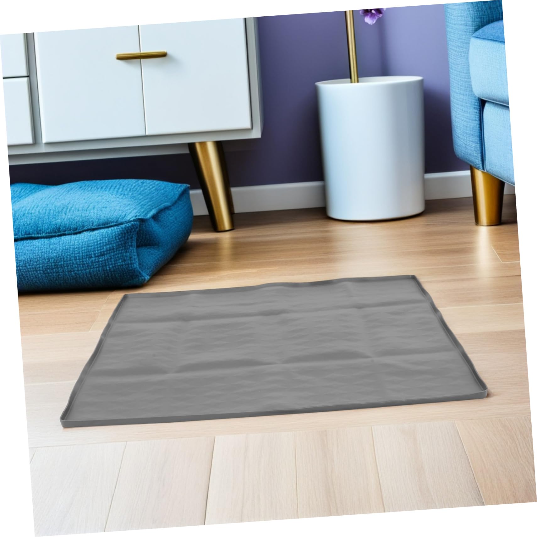 Kisangel Support pour Tapis de Propreté Chien Antidéversement en Silicone Réutilisable 60 X 50 Cm Plateau avec Rebord Haut pour Apprentissage Propreté Chiots Intérieur
