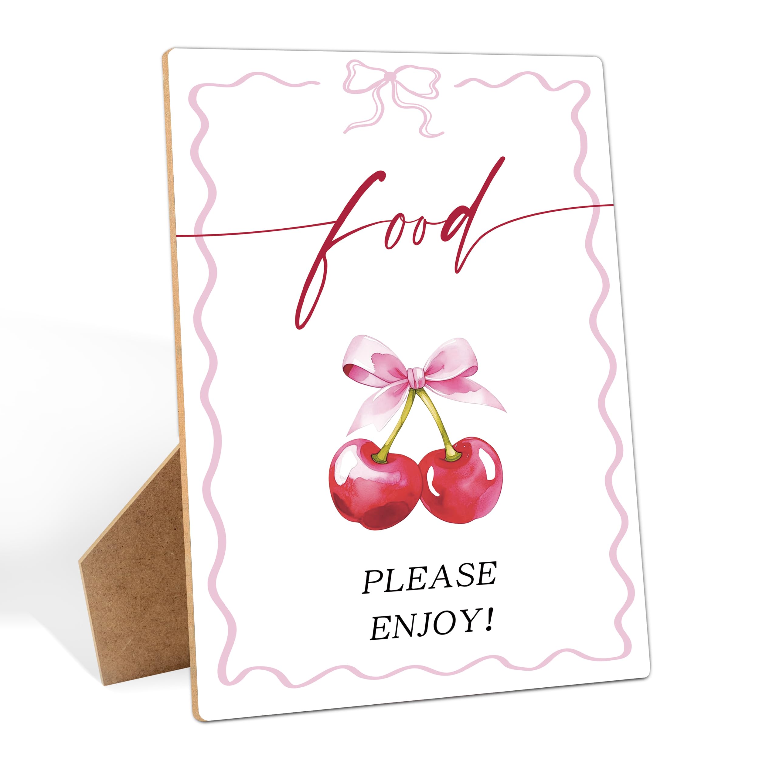 Photo 1 of Woukaup Cherry Dessert Table Sign with Stand