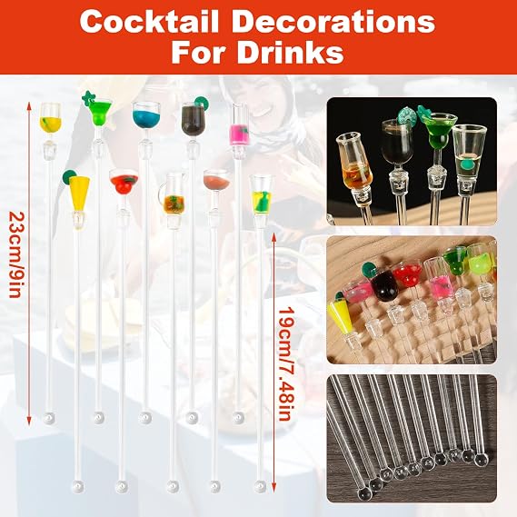 10 Pcs Cocktail Stirrers Drink Stirrers Swizzle Sticks