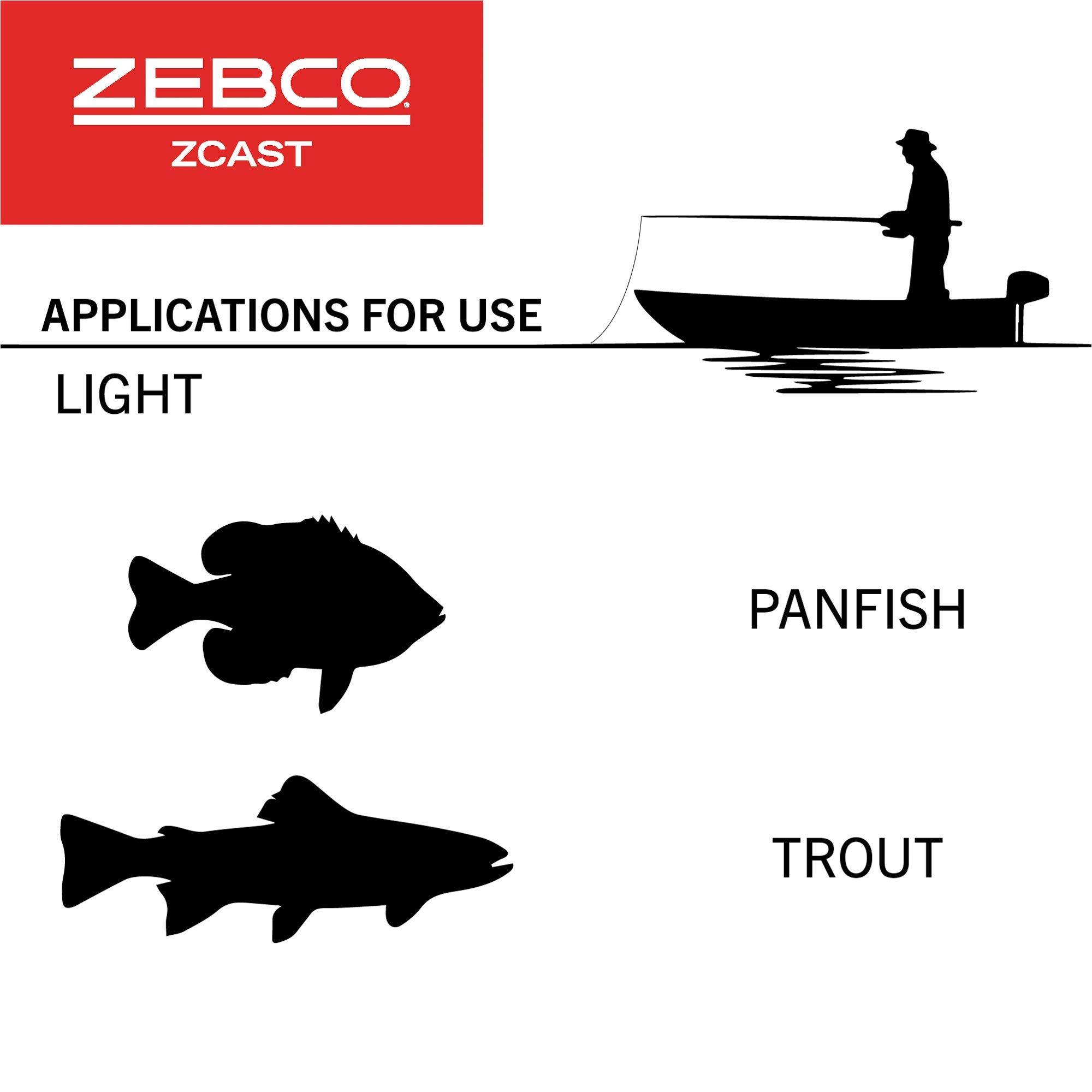 Zebco ZCAST 5'6" 2PC ML CAST ROD, Multi (ZCASTC562MLA,PB3), Black / Red, 5'6" Rod - Image 4