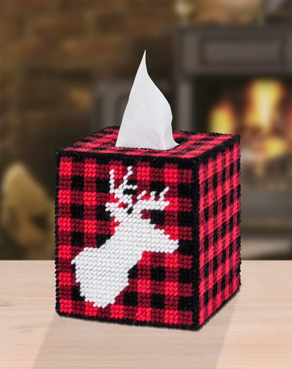Plastic Canvas Tissue Box Kit 5"-Stag Head (7 Count)