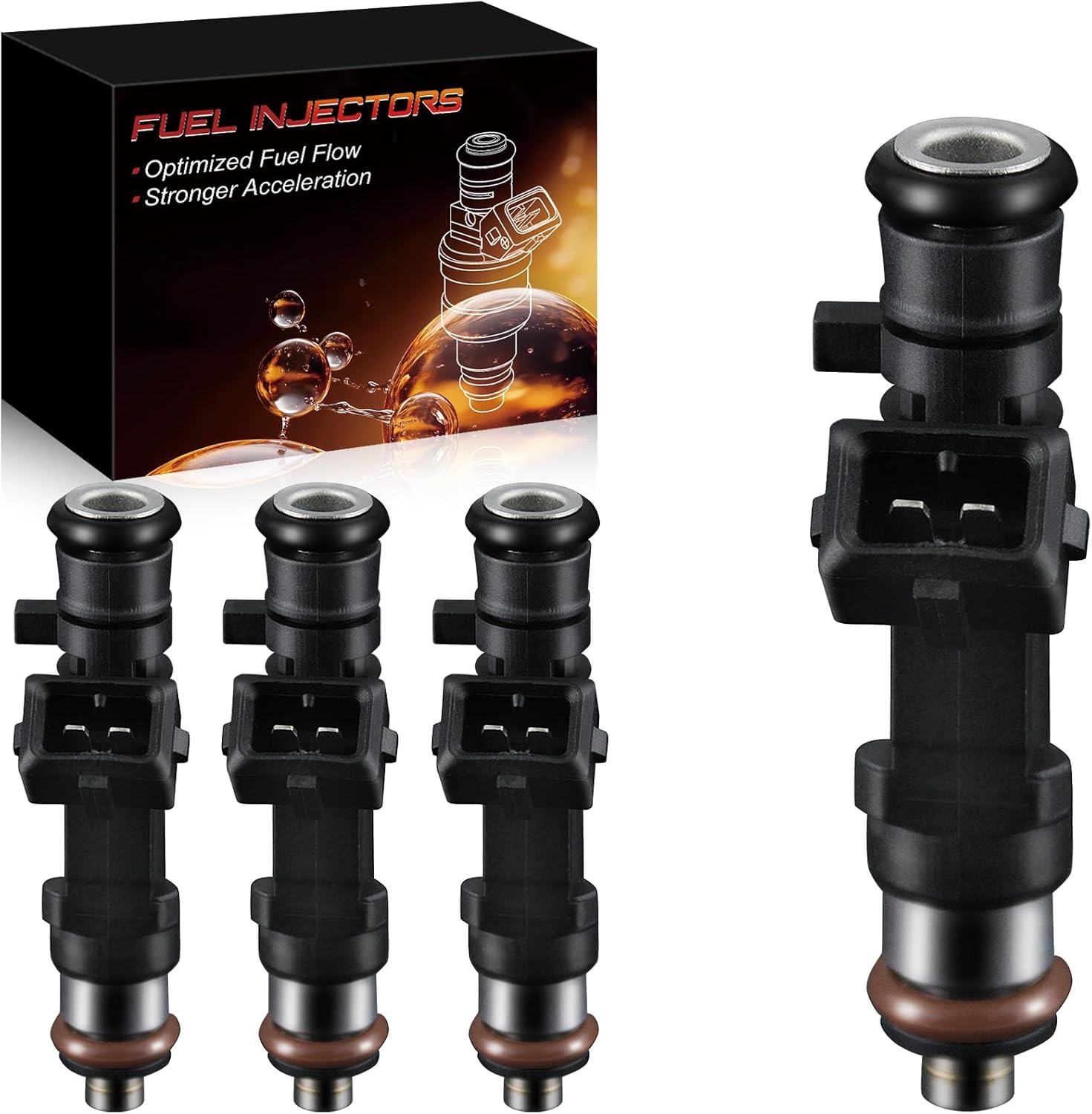 0280158205 Fuel Injectors Fits For:-Chevy Cruze 1.4L 2012 2013 2014 2015, Sonic 2012-2018, Trax 2013-2016, For:-Buick Encore 2013-2019 L4, Replacement FJ1150, 2173432, 62711 (Set of 4)