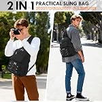 RAINSMORE Camera Bag, DSLR & Mirrorless Camera Sling Bag for Photographers Waterproof Small Camera Crossbody Case with Removable Padded Insert & Tripod Holder for Canon/Nikon/Sony/Fuji, Black