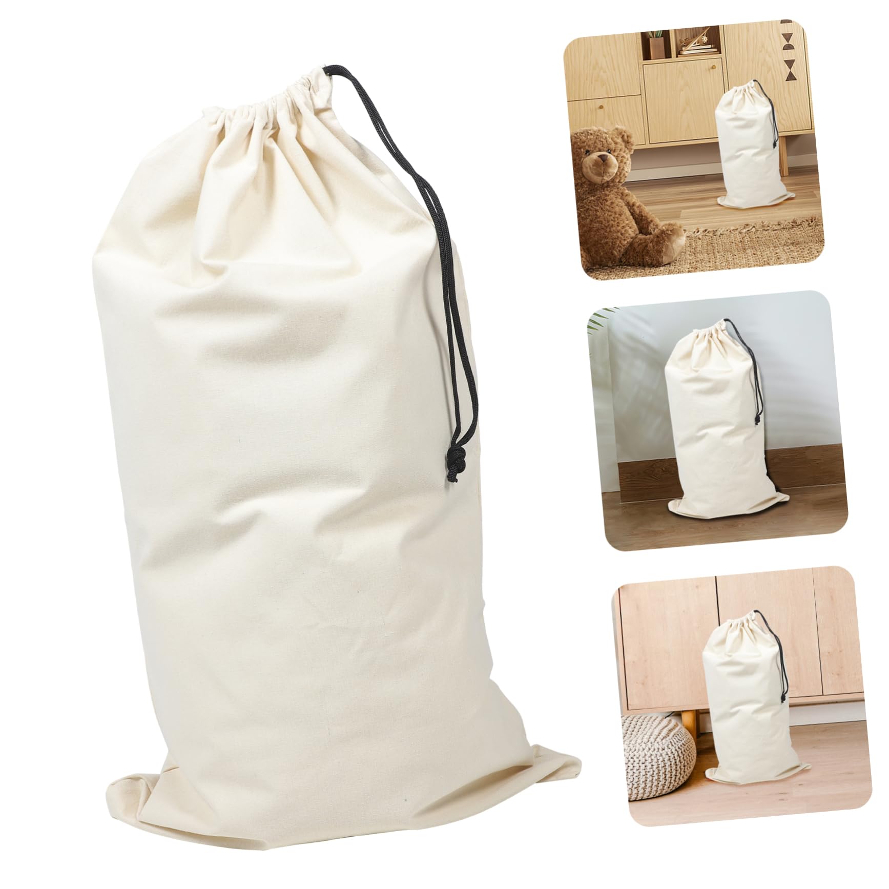 iplusmile 2 Stück Wäschesäcke für Waschmaschine aus Canvas Großer Beutel mit Kordelzug Robust und Praktisch für Kleidung und Decken Reisen