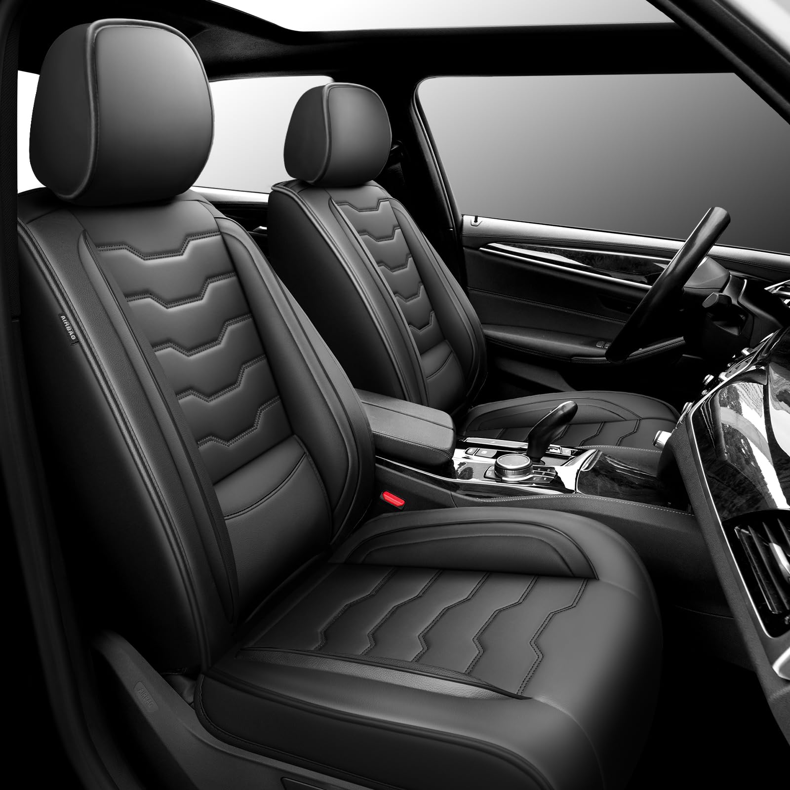 Fit CRV Car Seat Covers Premium Leather for Honda CRV cr-v 2011-2024 2025. Waterproof? Breathable, Scratch-Resistant & All-Weather Seat Cushion Protector (Front Seat,Black)