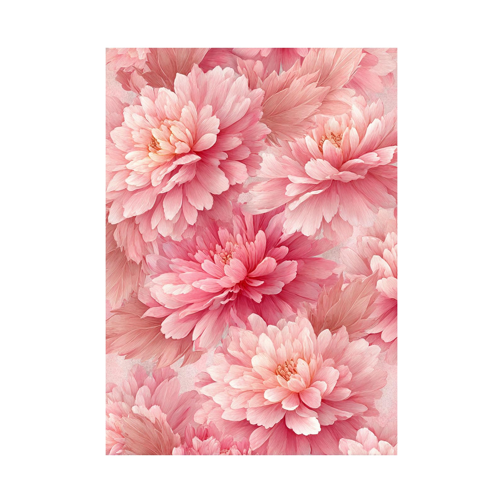 Teruea Pink Canvas Wall Art Decor Paintings Print Pictures For Hallway Flowers - Botanical Soft Light Blush Bloom Petal Detailed Botanical Print For Kitchen Wall Pictures Artwork(Pink)-20X30cm1 Unframed
