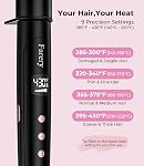 Farery La baguette de curling extra longue pour cheveux longs, 7.3 Barreau à ruban de pouce (3/4 à 1 1/4 pouce), en céramique tourmaline, vagues de plage et curls, 9 Paramètres de chaleur, Double tension pour le voyage, Gants inclus