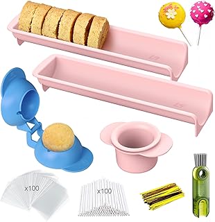 305Pcs Cake Pop Mold Kit,Cake Pop Cutter and Pusher with 2 Trays,Cake Pop Sticks and Wrappers| Non-3D Printed | Dishwasher Safe | Baking Molds for Home Baking,Birthday Parties,Wedding