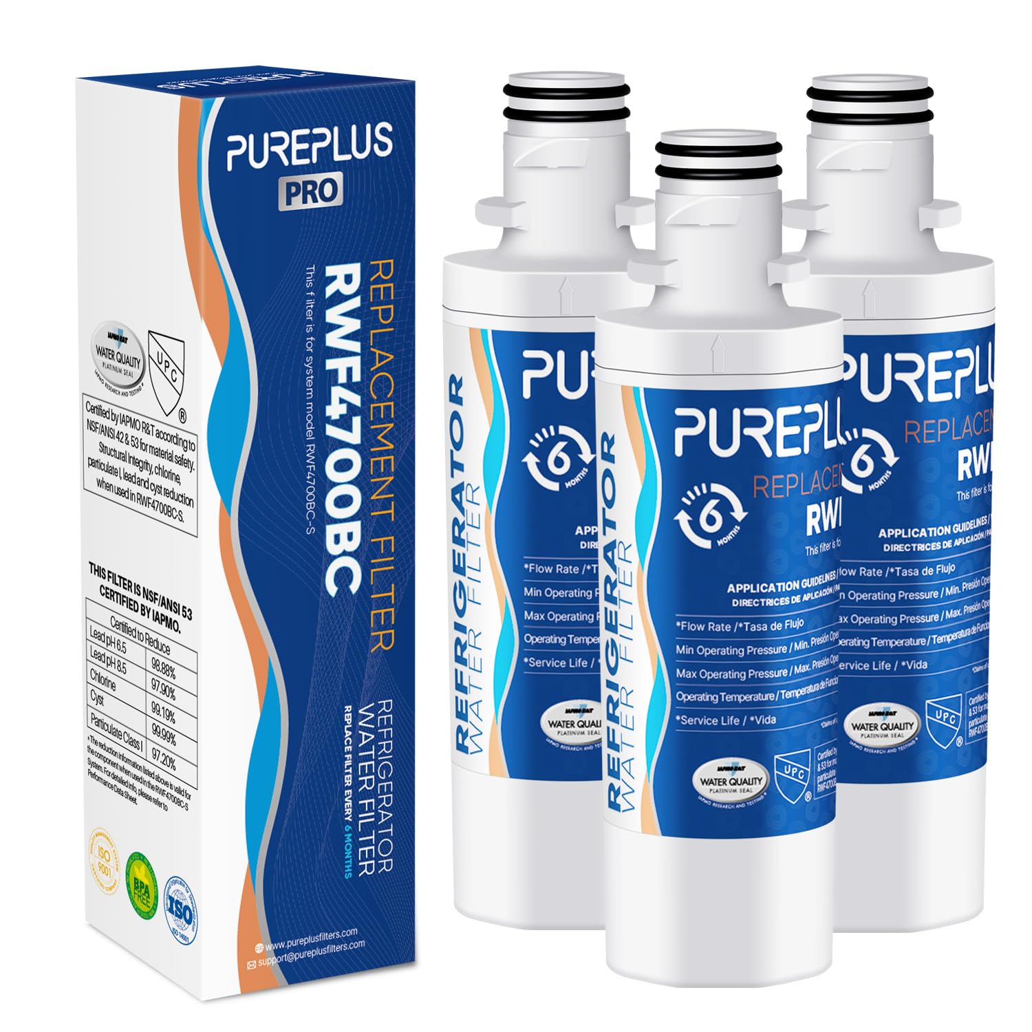 PUREPLUS ADQ747935 NSF 53 & 42 zertifizierter Ersatz für LT1000P LT1000 Kenmore Elite 9980 LT1000PC, MDJ64844601 ADQ74793501, LMXS28626S, LFXS26973S, LT120F Kühlschrank ator Wasser, 3er-Pack