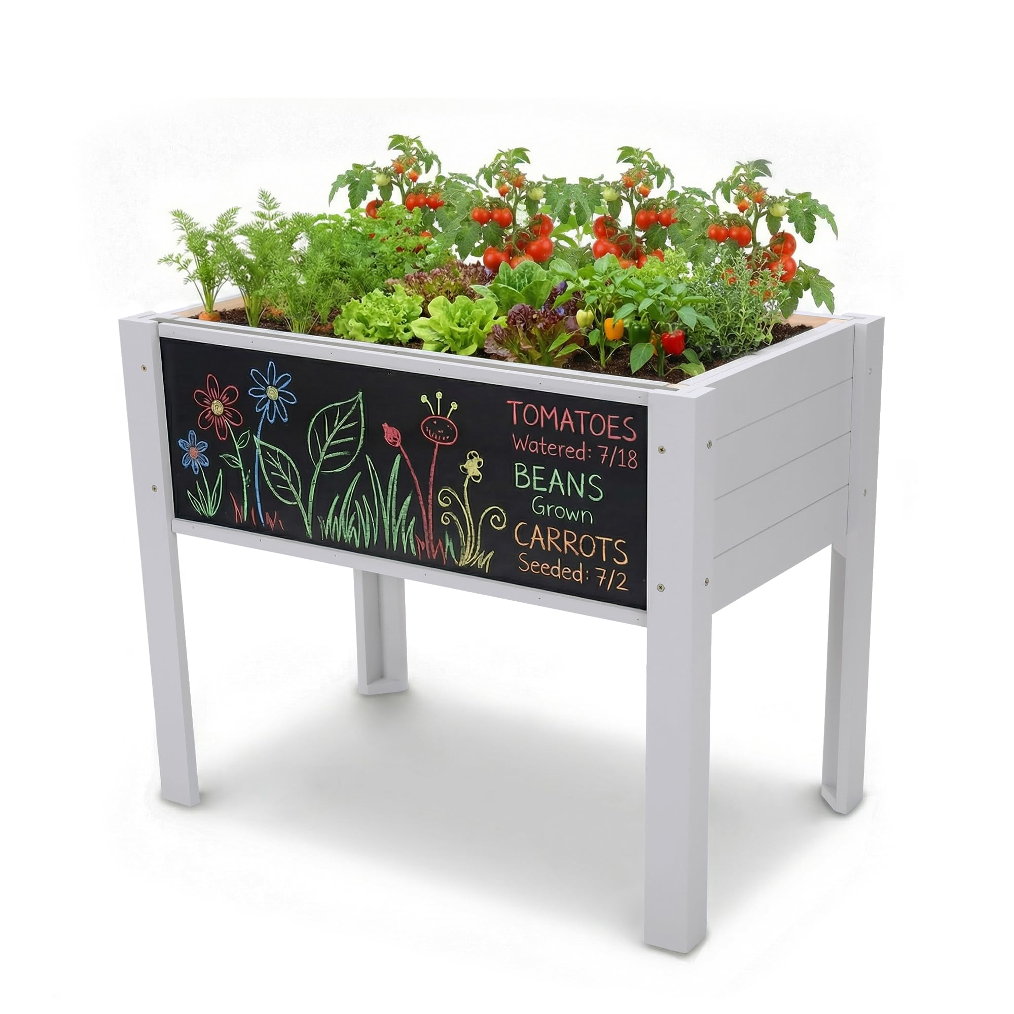 Kids Raised Garden Bed with DIY Chalkboard