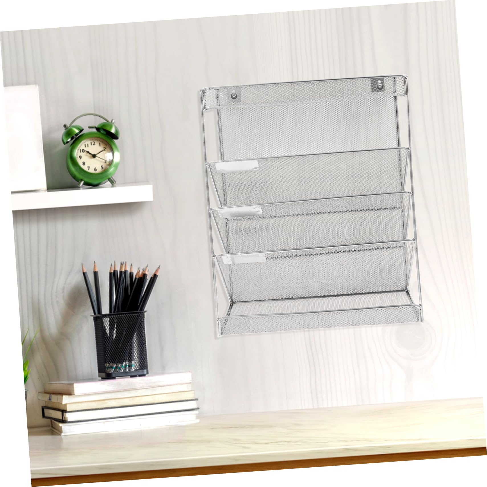 1 Satz Silberner Eisen Wandorganizer für Büro, Hängend