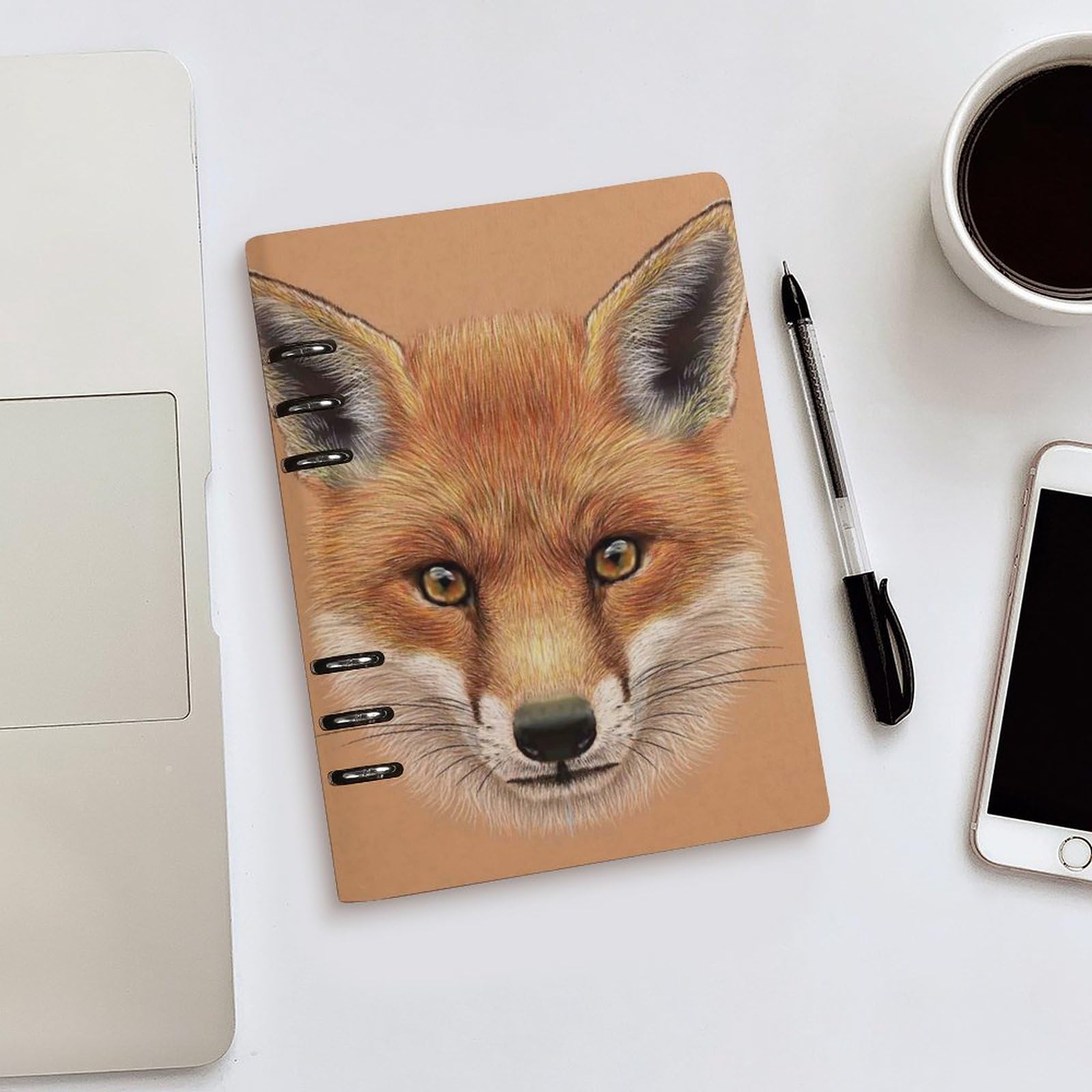 Amazon.co.jp: ルーズリーフノート キツネ 狐 かわいい システム手帳