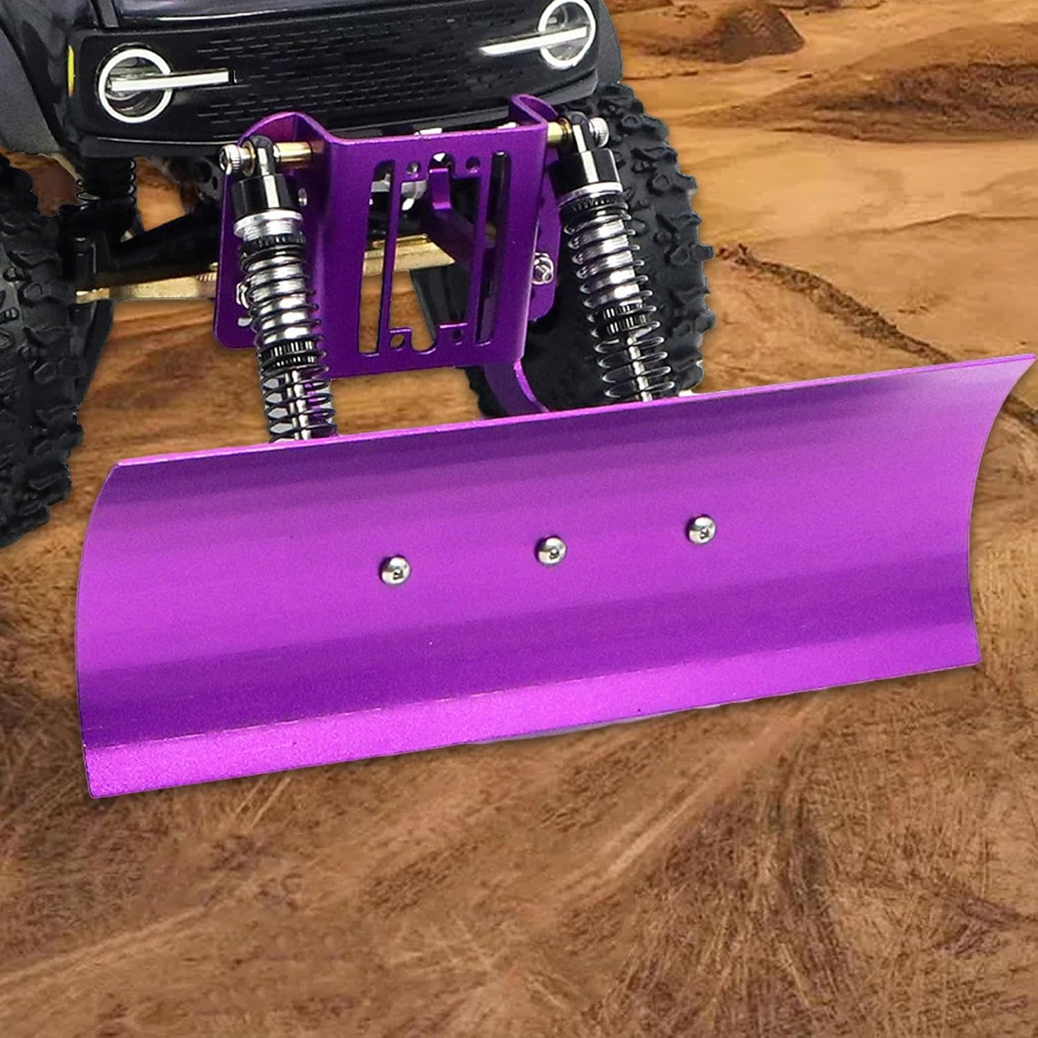 Colaxi 1/18 RC Metal Snow Plow Aluminum Alloy Front Snow Shovels Snowplow for TRX4M RC Car Trucks Accessories, Violet