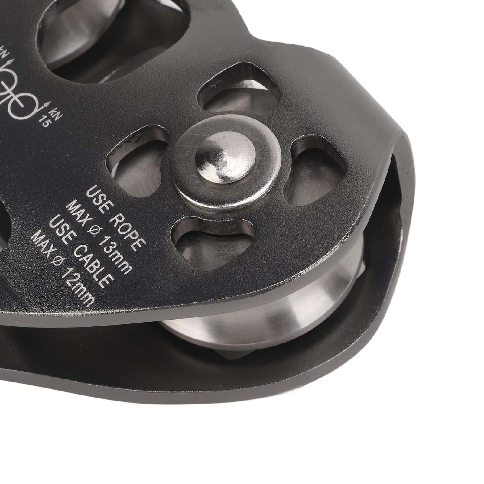 Polea de Doble Carrete de Aluminio Aeronáutico con Rodamientos Dobles para Montañismo y Escalada Ligera y Portátil con Superficie Lisa