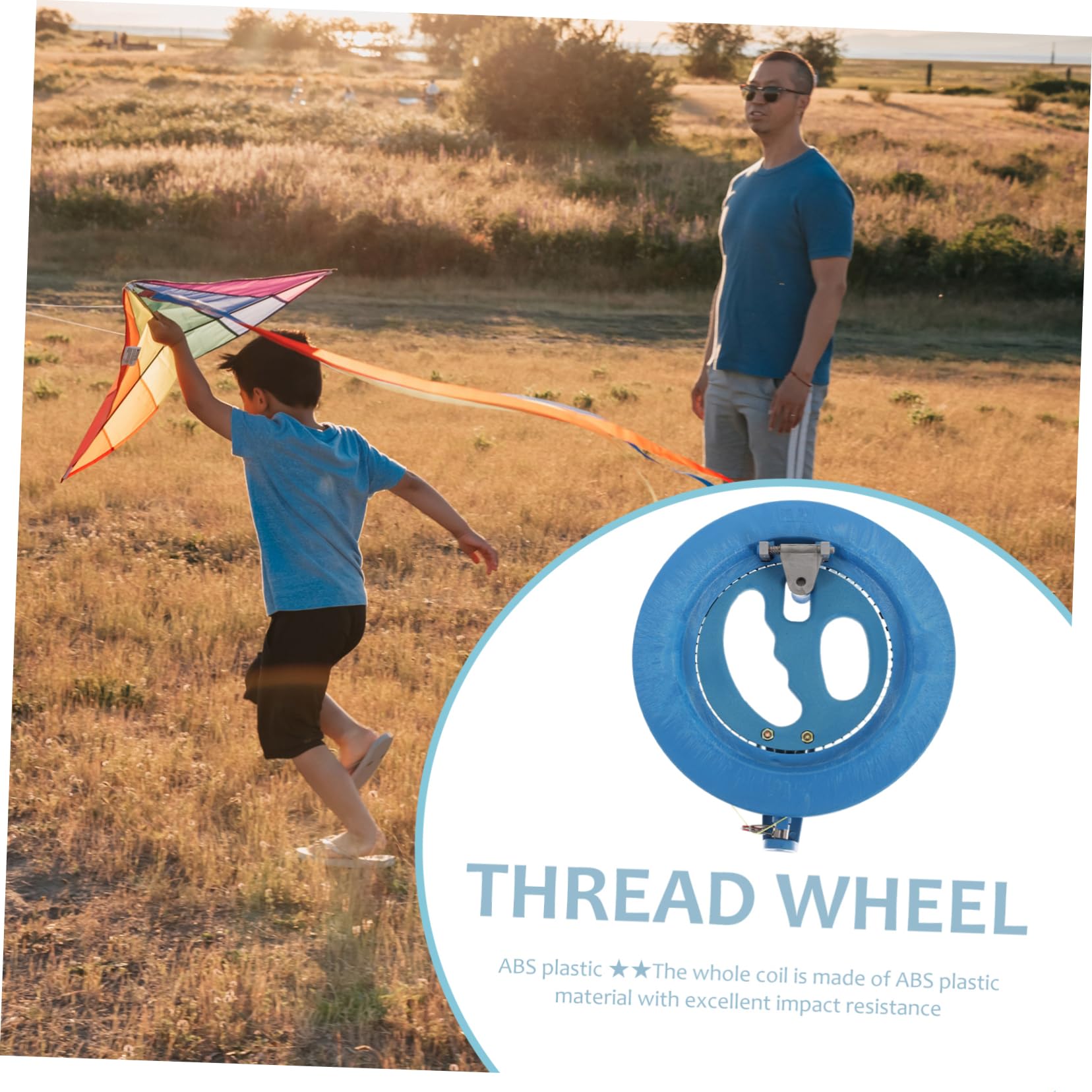 VICASKY Abs Plastic Kite Winder Handle Kite Winder Tool 300m Line for Christmas/Birthday Present Random