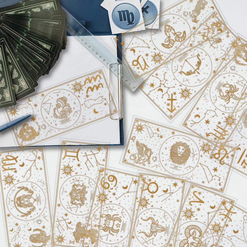 Lot De 12 Feuilles De Transfert à Frotter Pour Meubles De Jardin, Verre