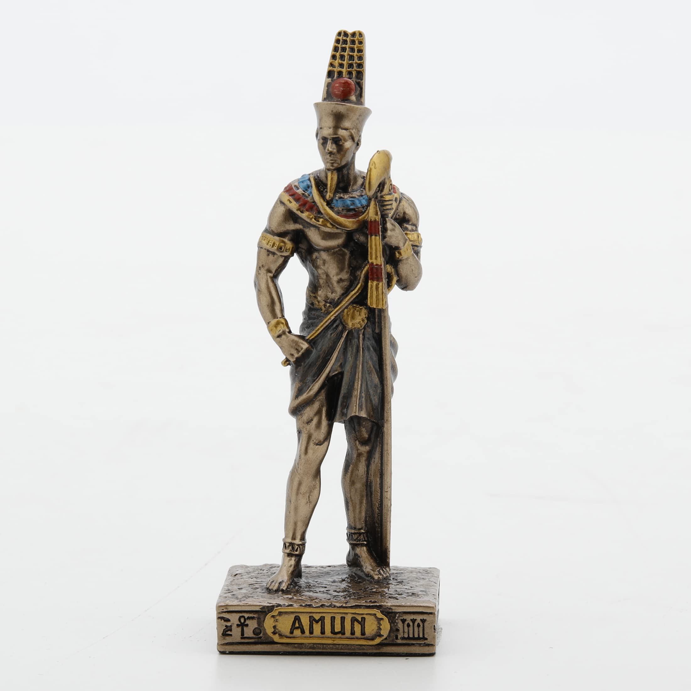 Veronese Design 3 3/8 Inch Amun The Egyptian King of Gods Resin Miniature Hand Painted Bronze Finish Figurine