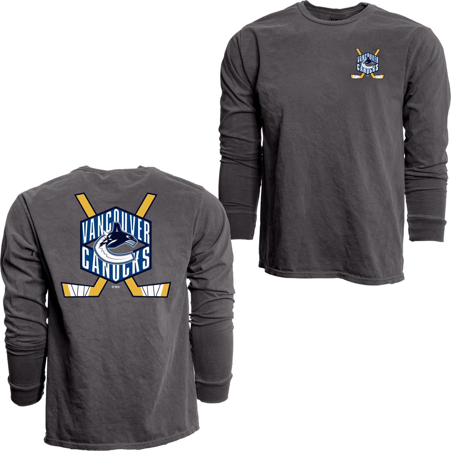 Blue 84 NHL Unisex Kids NHL Officially Licensed Youth Long Sleeve T-Shirt Ringspun Front/Back Black