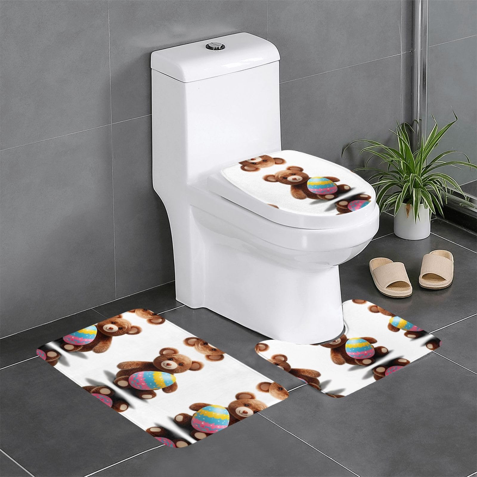Tapis de salle de bain antidérapants WHJDPP 61 x 40,6 cm avec tapis en U et en O