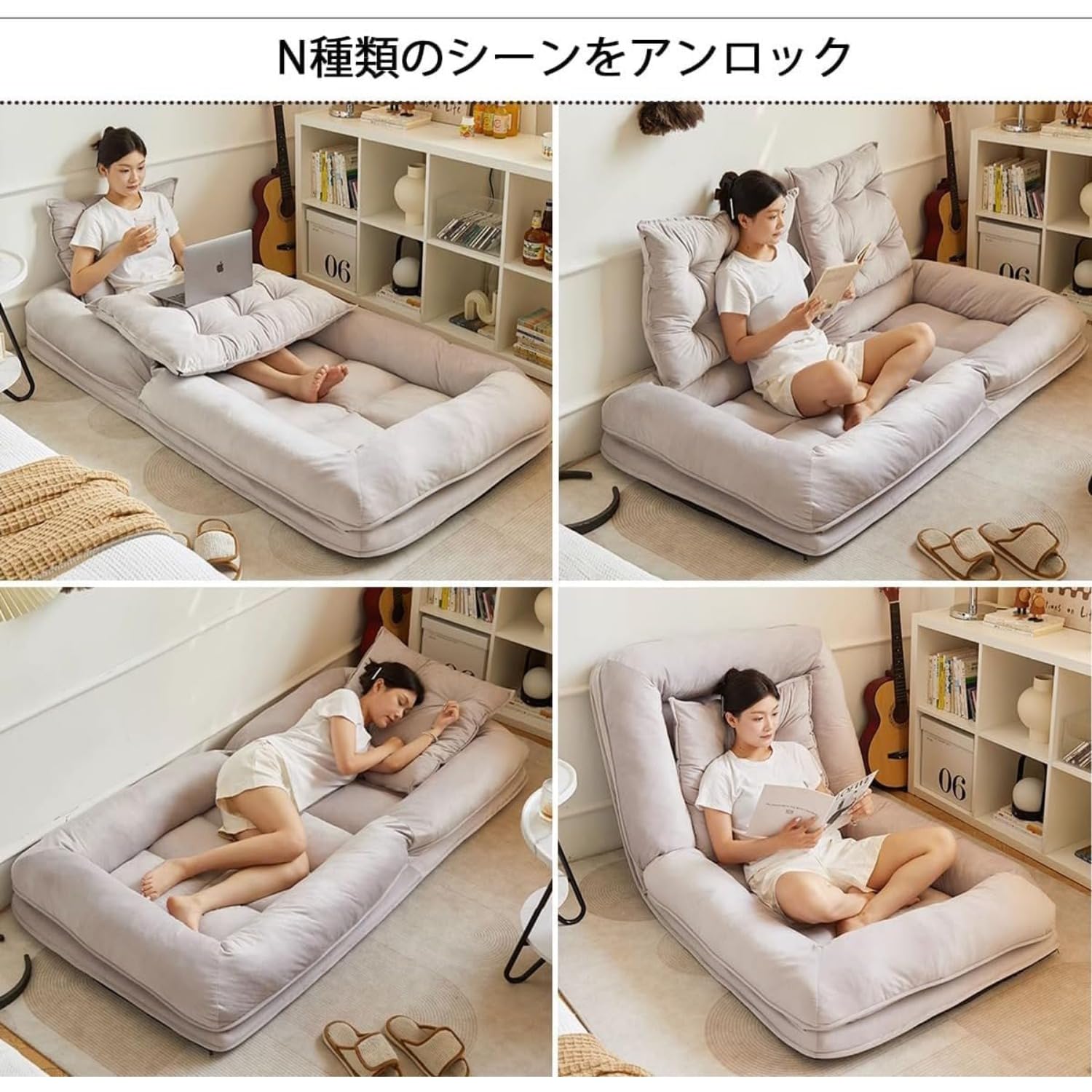 Amazon｜Scacwli ダウン ベルベット ソファベッド ソファー シート