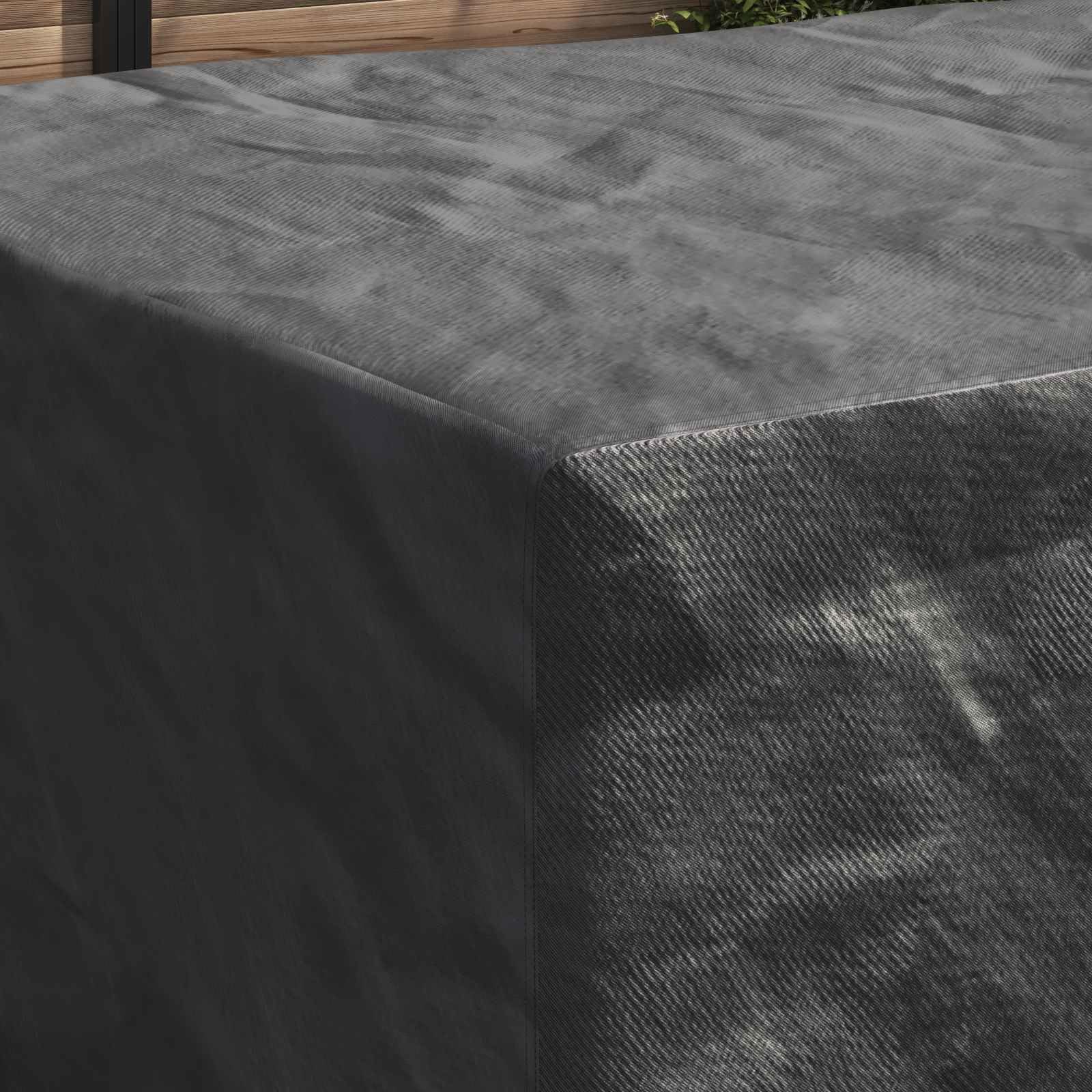 Copertura per mobili in tinta unita, nero, 240 x 180 x 100 cm, 210D, impermeabile, resistente alle intemperie, per giardino, terrazza, balcone, esterno, gruppo lounge e divano