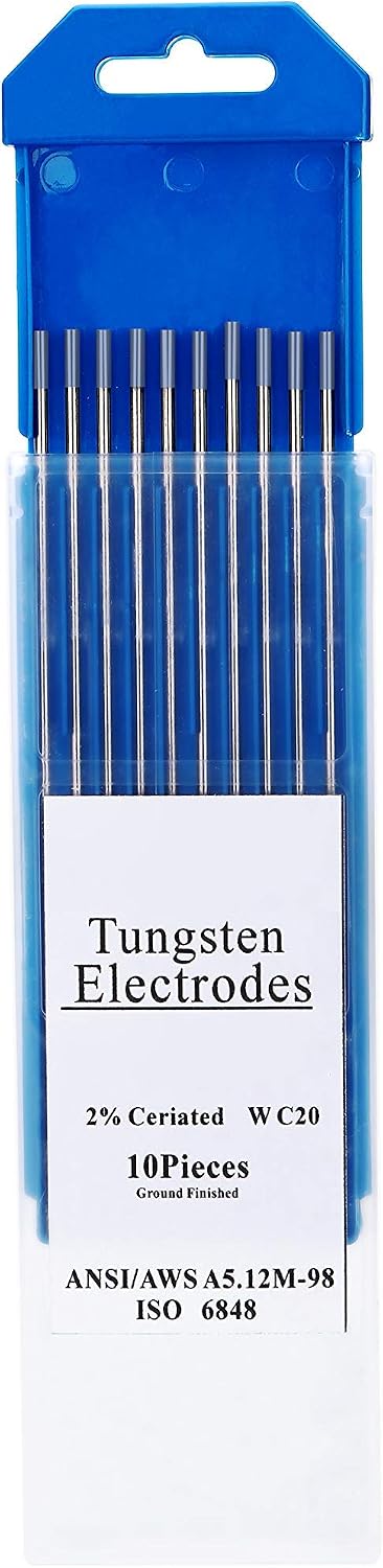 Kingsrey TIG Welding Tungsten Electrodes Diam.1/16 inch, with 2% Cerium, WC20(Gray) Cerium Tungsten Welding Rods