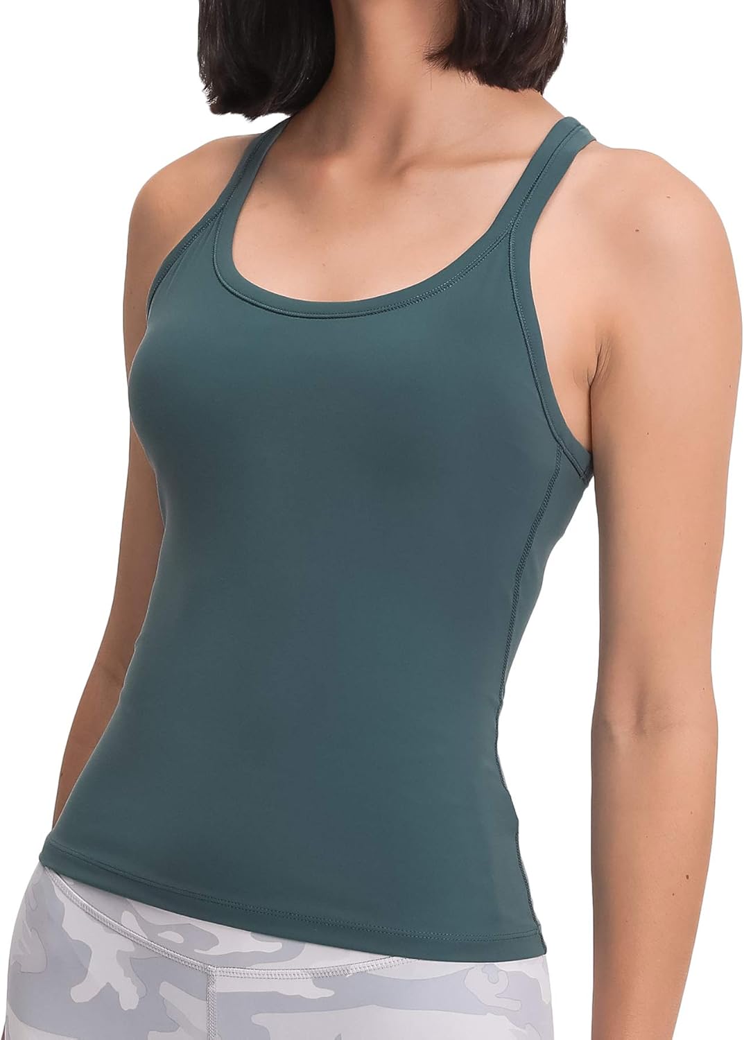 Lemedy Women Racerback Tank Tops Built in Bra Workout Activewear Camisole - Image 2