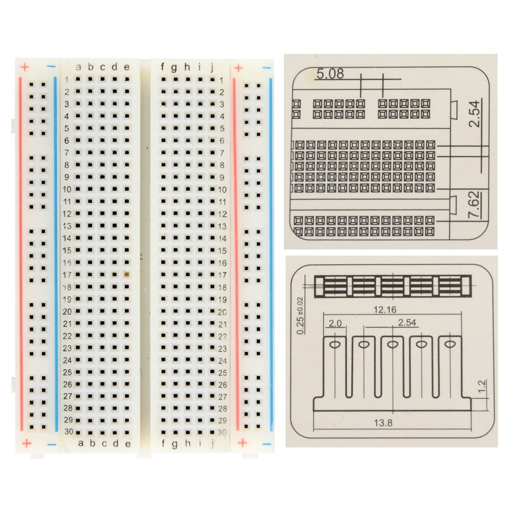 3 Pezzi Breadboard con 400 Punti Basetta Piastra Sperimentale 4 Barre di Alimentazione Senza Saldatura