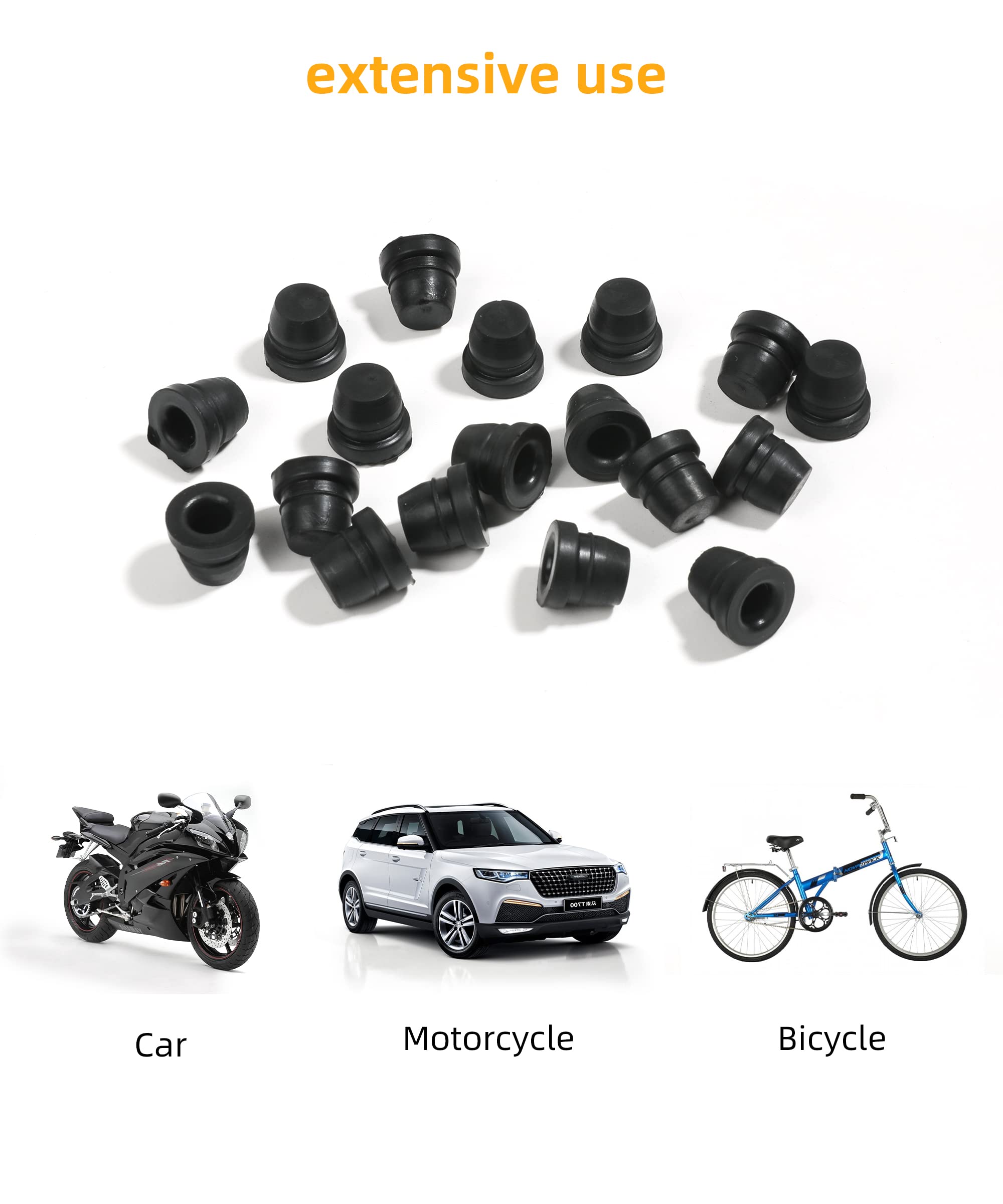 AOCISKA 18 Pieces Brake Bleeder Screw Caps,Grease Zerk Fitting Cap Rubber Dust Stem Cover, Universal Brake Caliper Dust Cover Brake Bleeder Nipple Capbrake Bleeder Rubber Caps For Cars And Motorcycles - View #13