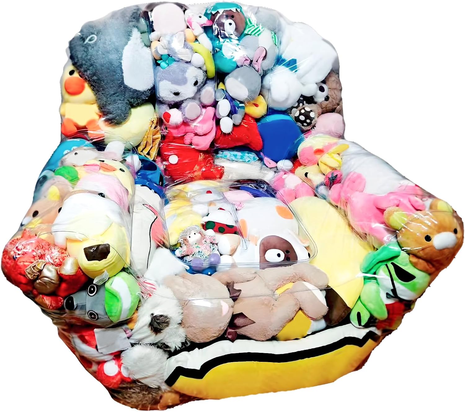 Clear Stuffed Animal Chair Cover, Extra Large 180l Waterproof Pvc Plush Toys Storage, Space Saving Bean Bag Chair Cover with Zipper for Toys Storage & Organizing