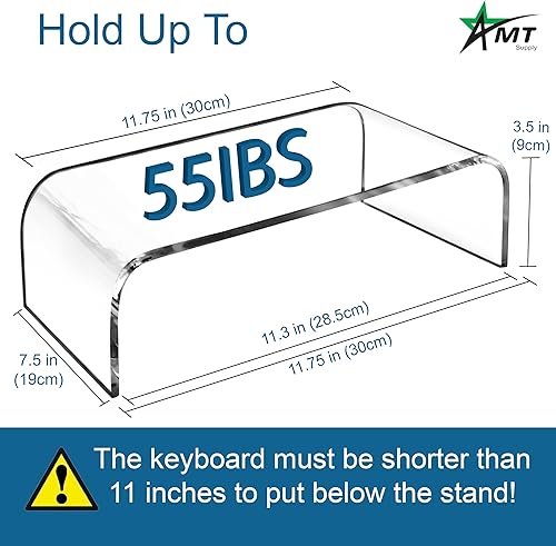 Miniatura 2 de Soporte acrílico AMT para monitores soporte claro para LaptopPCMonitor multimedia soporte para oficina en casa.