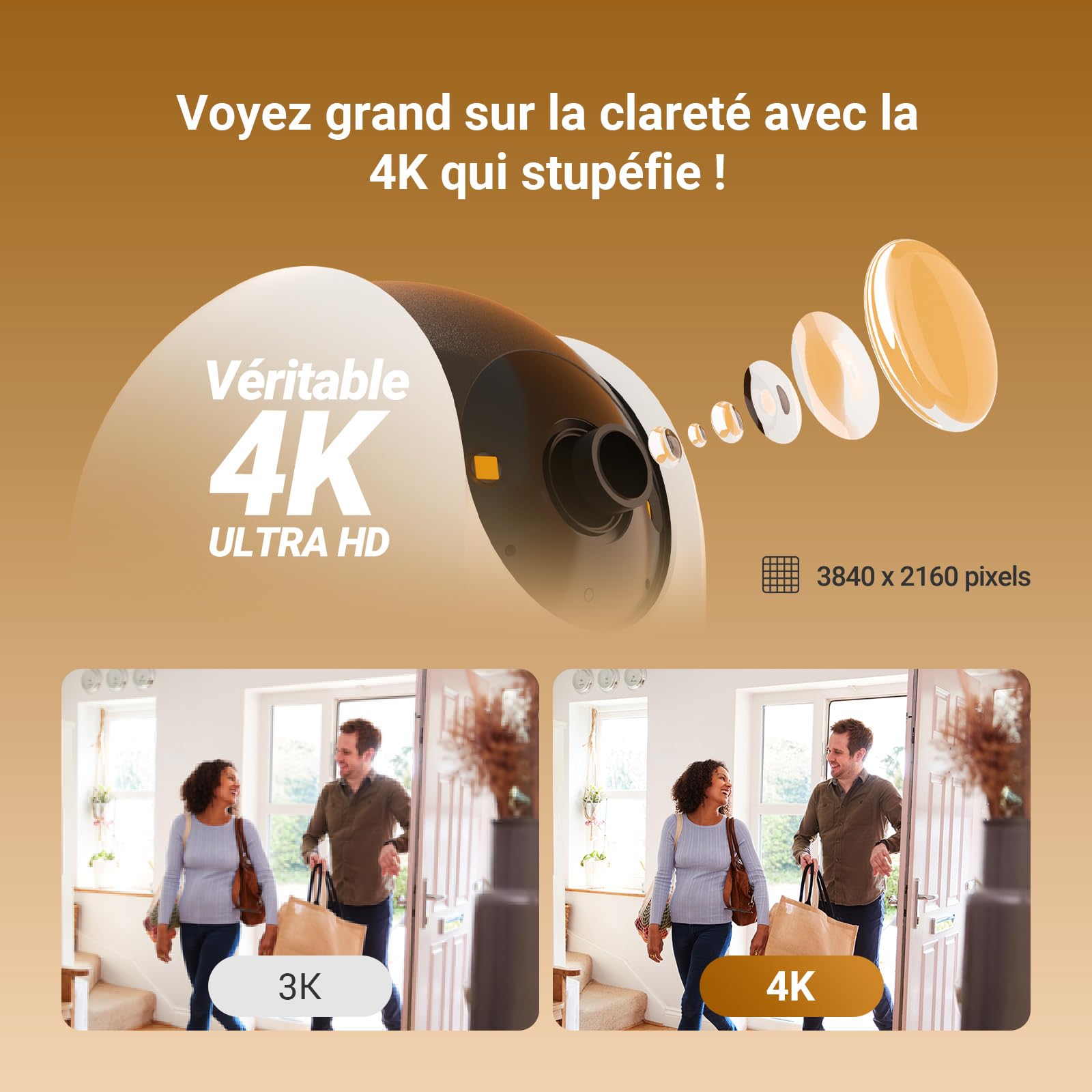 EZVIZ C6N G1 4K Caméra Surveillance WiFi Intérieure 360° Vision Nocturne Couleur WDR