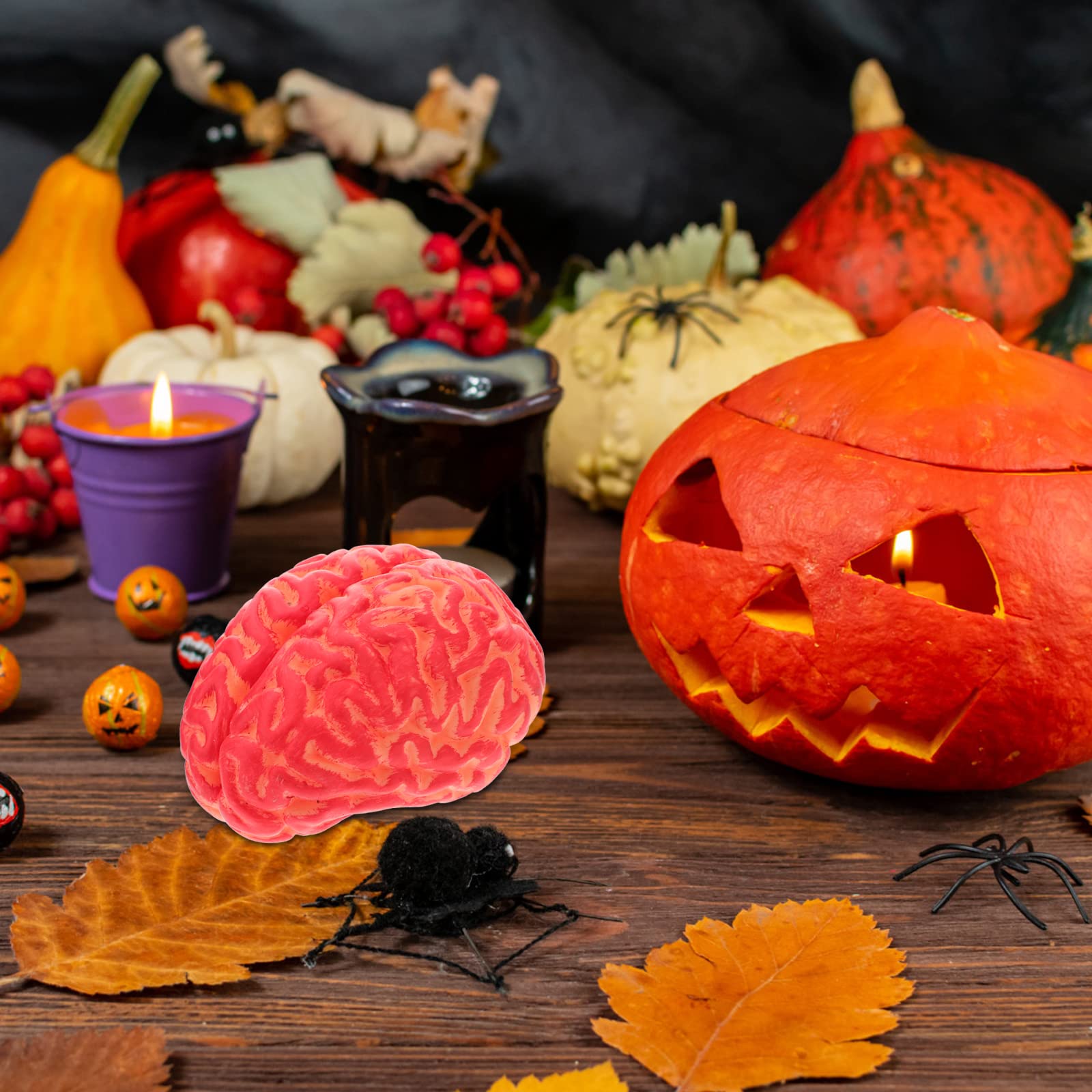 Fake Brain Halloween Prop - Realistic Vinyl Blood Brain For Scary ...