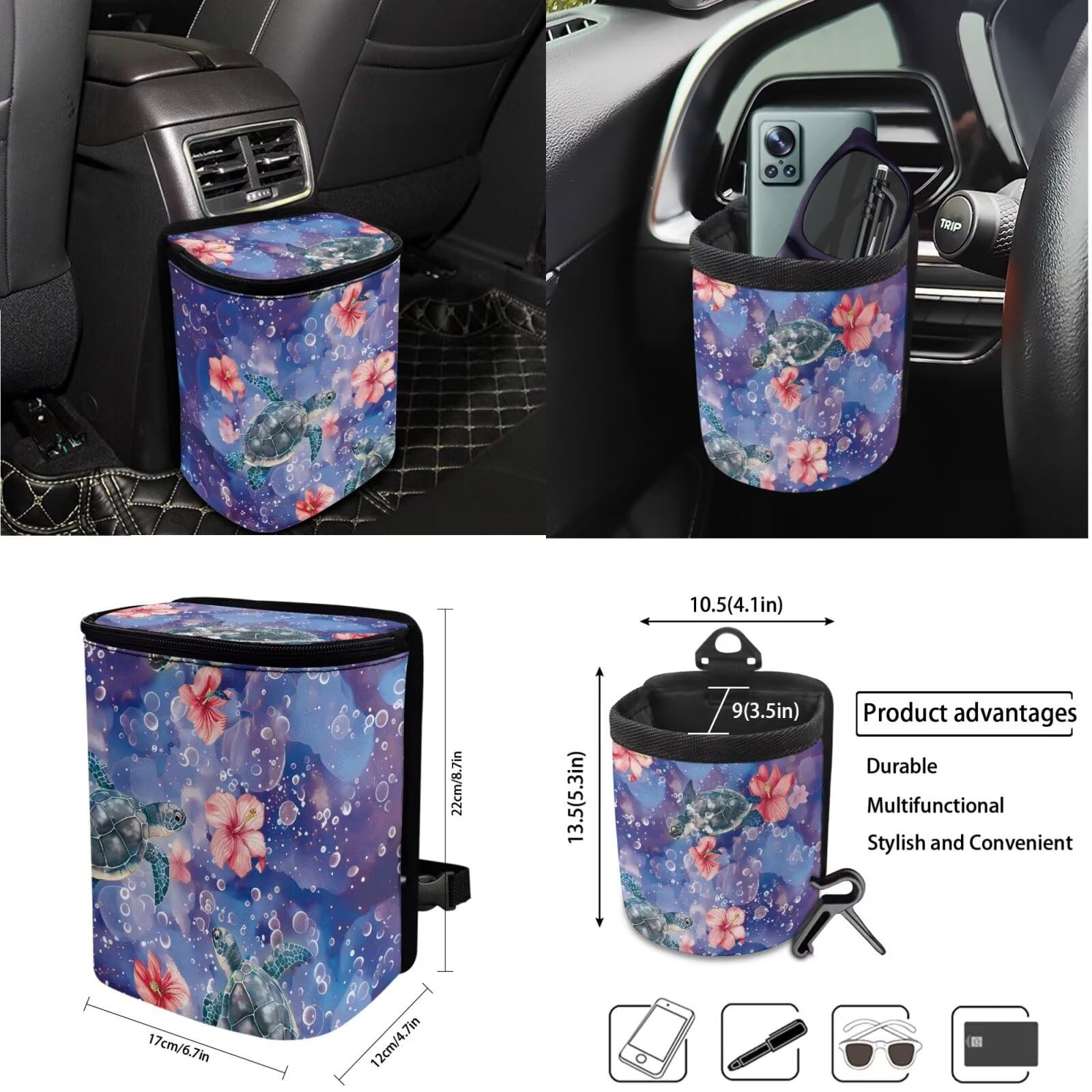 Juego de 15 fundas para volante, cojín para cinturón de seguridad, soporte para gafas de sol, soporte para espejo retrovisor, llavero y accesorios de coche