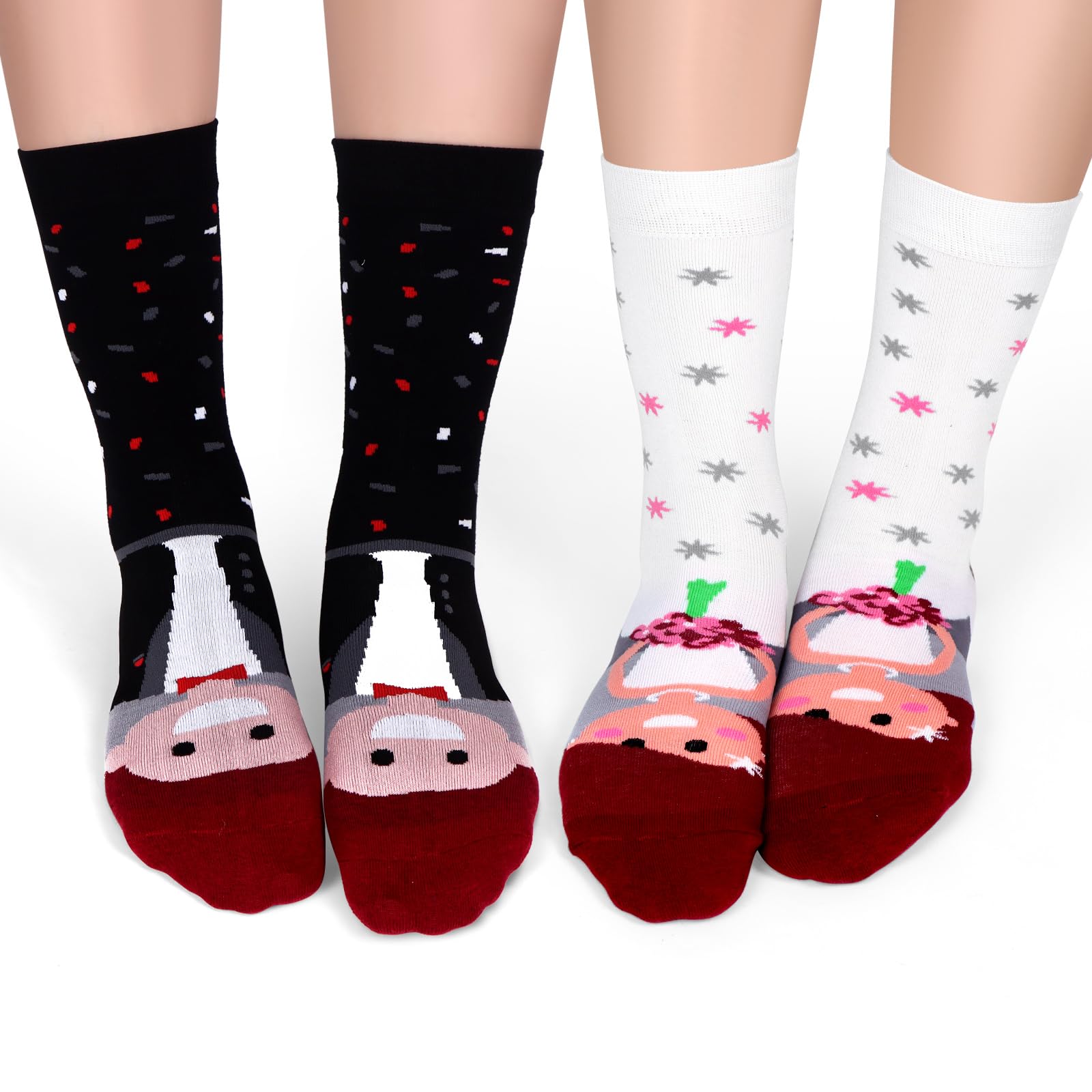 Fun Socks Wedding SATINIOR 2 Pairs Wedding Socks, Groom And Bride Crew Fun Socks Wedding SATINIOR 2 Pairs Wedding Socks, Groom And Bride Crew
