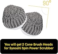 Vista 2 de SYNOSHI Cabezales de cepillo cónico (2 unidades) para depurador giratorio eléctrico Las esquinas y lugares difíciles de alcanzar