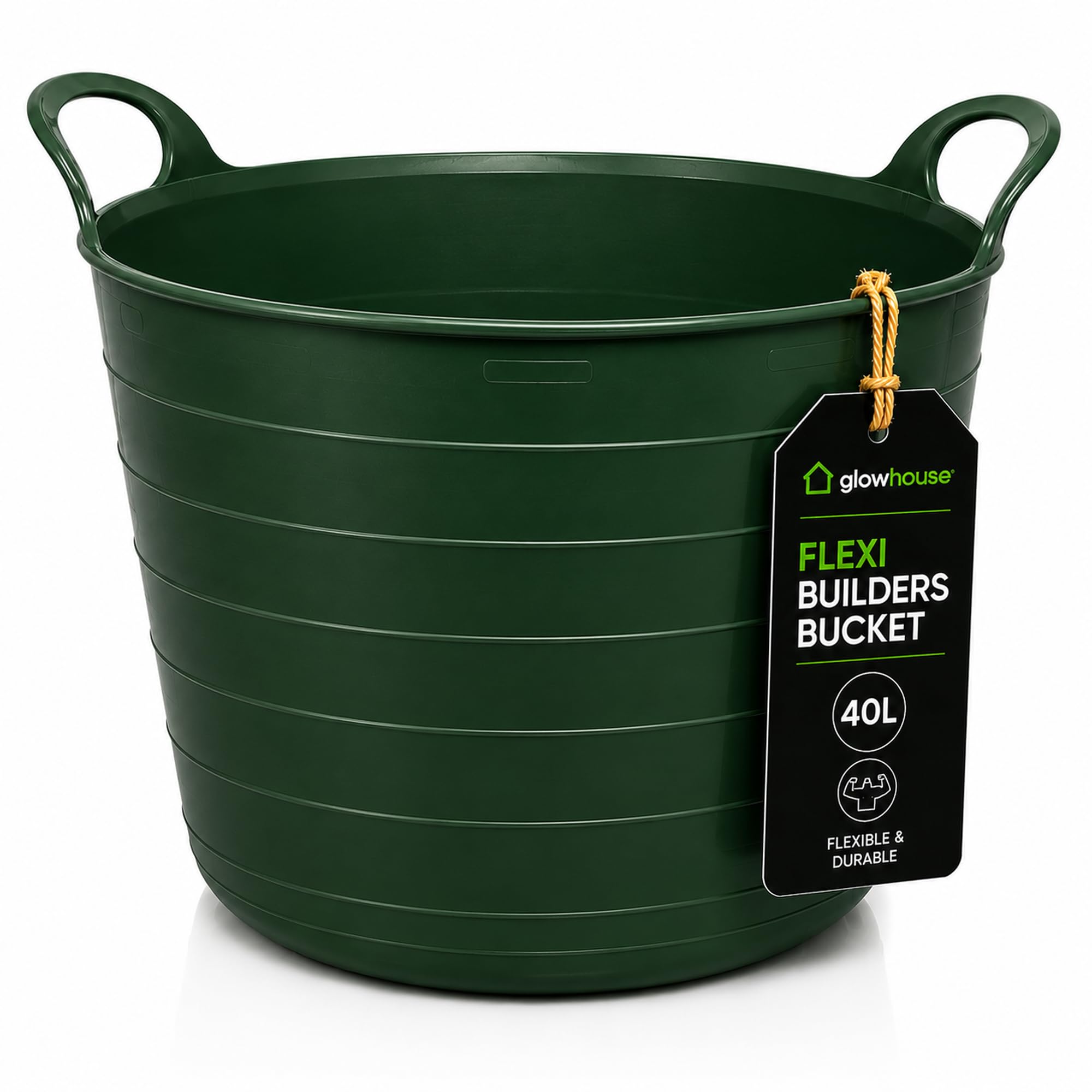 Flexi Builders Bucket (Green, 40 Litres Pack of 1)