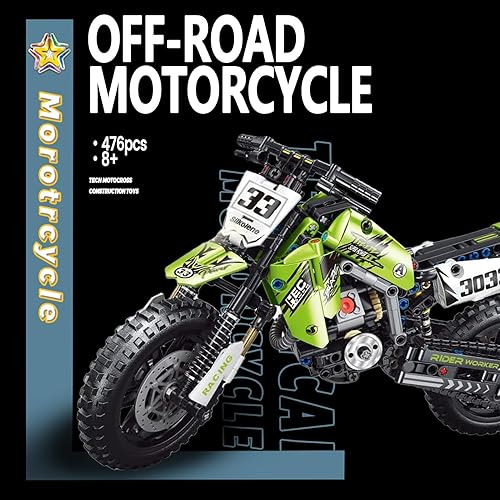 Miniatura 3 de WINNER SPACE Kit de bloques de construcción de juguete de motocicleta de carreras, juegos de ladrillos de tronco, juguetes para niños y adultos,