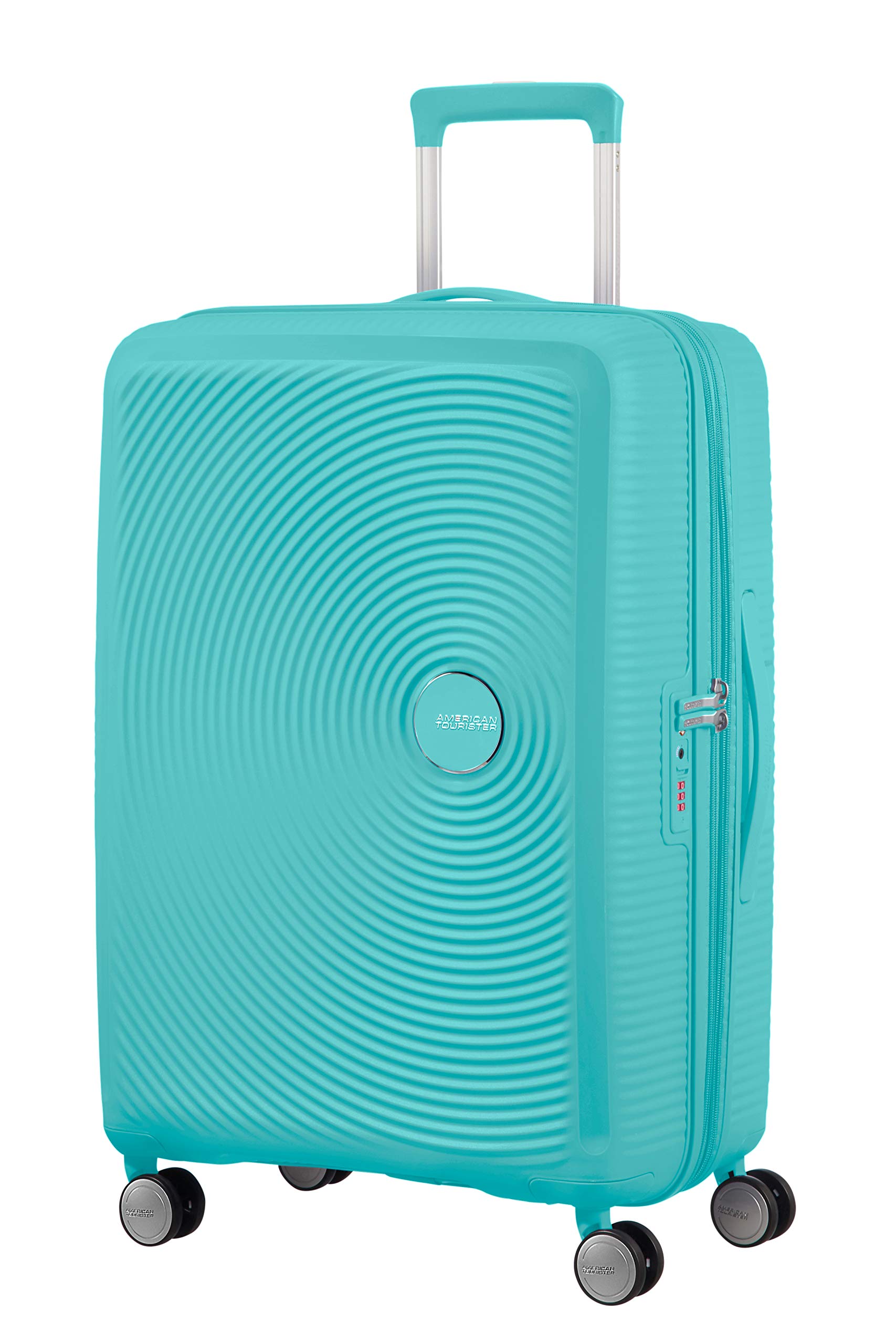 American Tourister Soundbox - Spinner M Extensible Suitcase, 67 cm, 71.5/81 L, Blu (Poolside Blue)