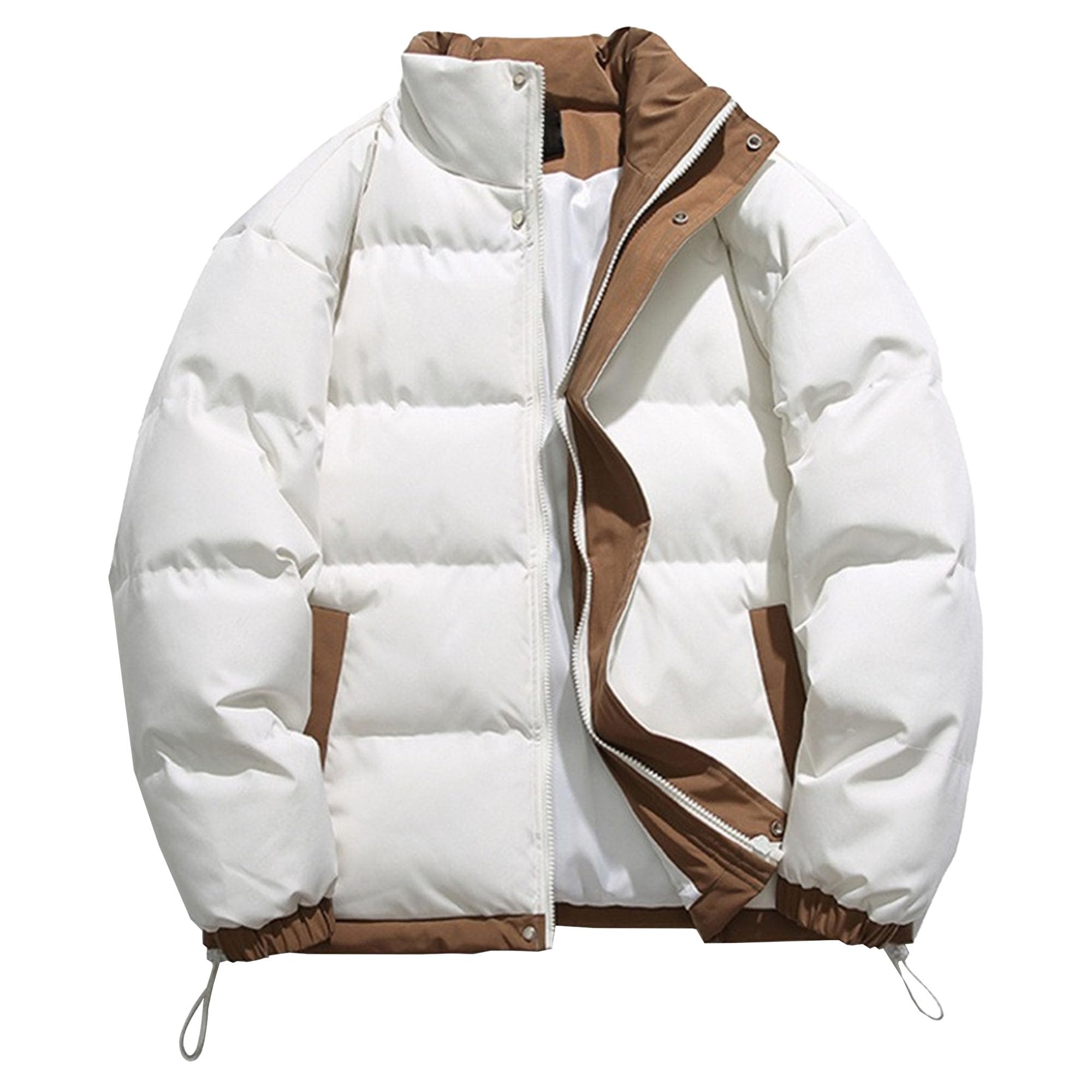 Maiyifu-GJ Winter Coat for Men Windproof Warm Padded Puffer Jacket Thickened Quilted Down Coats Windbreaker