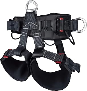 SOB Tree Climbing Harness - Adjustable CE Certified Safety Harness for Rock Climbing, Arborist Work, Rescue & Rappelling (22KN Strength)