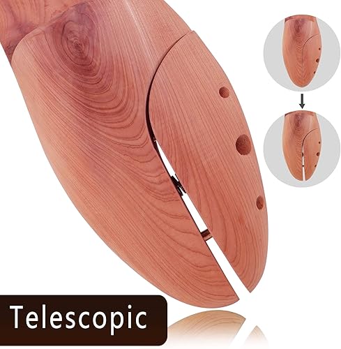 Miniatura 6 de Cedar Space Hormas de cedro para zapatos de hombre, tamaños 7.5-14 Árboles de cedro para zapatos, 2 pares de estirador de zapatos de madera