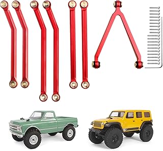 AllinRC High Clearance Chassis Links Set for SCX24 Bronco JLU C10 AXI00001 AXI00002 Axial 1/24 RC Crawler Car (Red)